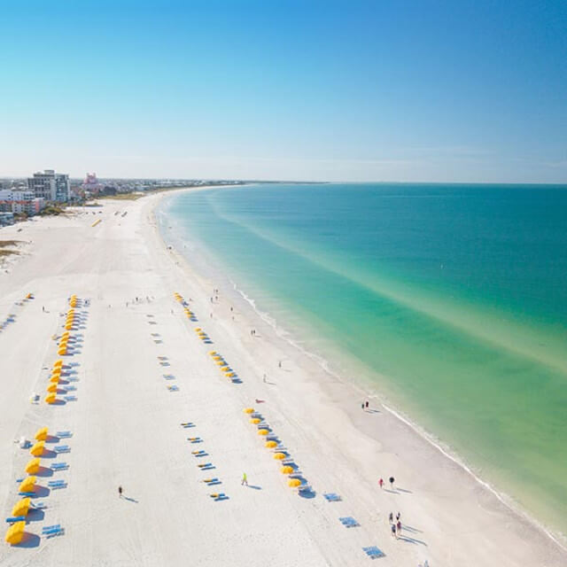 Praias do Golfo do México em St. Pete/Clearwater, Flórida