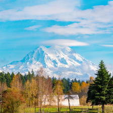 Vista do Mount Rainier de Olympia, Washington