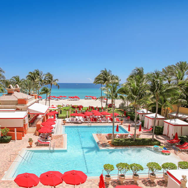 Vista aérea do Aqualina Resort & Residences em Miami, Flórida